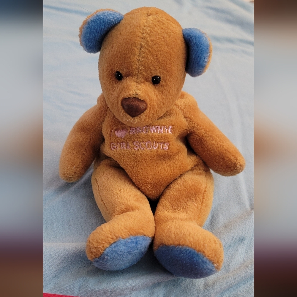 Girl Scout Brownies Teddy Bear Beanie baby stuffed animal 1997 Mary Meyer